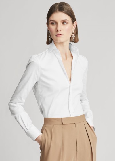 Women's Ralph Lauren Charmain Stretch Poplin Shirts | 930528ZRN